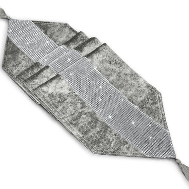 Crushed Velvet Diamante Table Runner