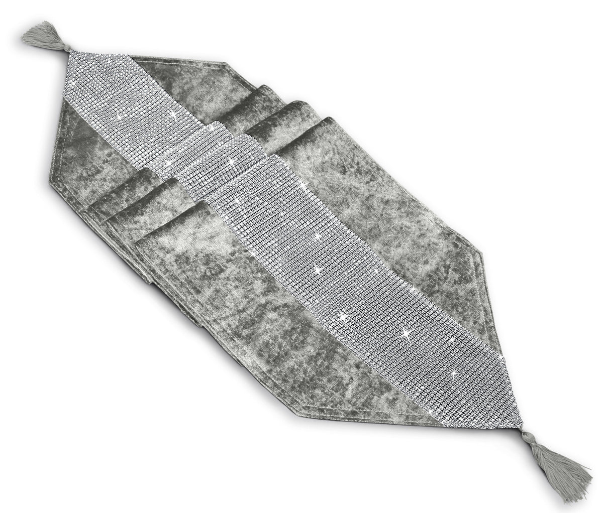 Kitchen Trends Crushed Velvet Diamante Table Runner