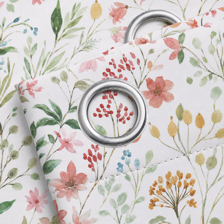 Florelle Eleanor Watercolour Ring Top Curtains