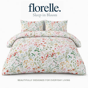 Florelle Eleanor Delicate Floral Patterned Duvet Cover And Pillowcase Set