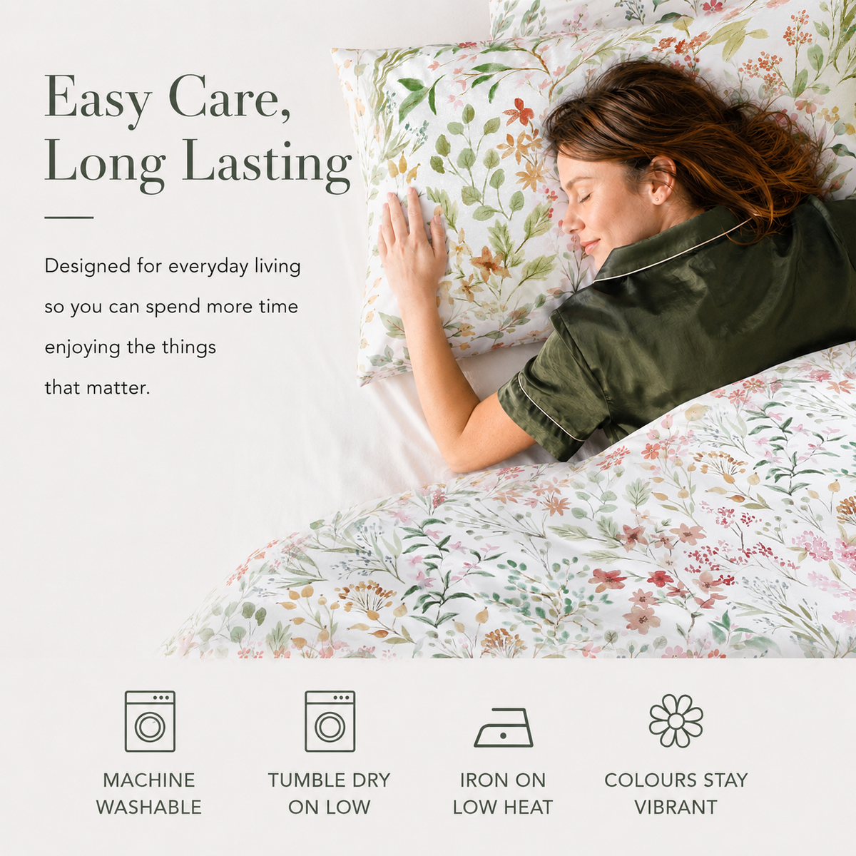 Florelle Eleanor Delicate Floral Patterned Duvet Cover And Pillowcase Set
