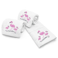 Velosso Flamingo Embroidered Cotton Tea Towel