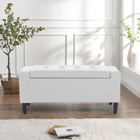Home Republic Brayden Leather Storage Seat