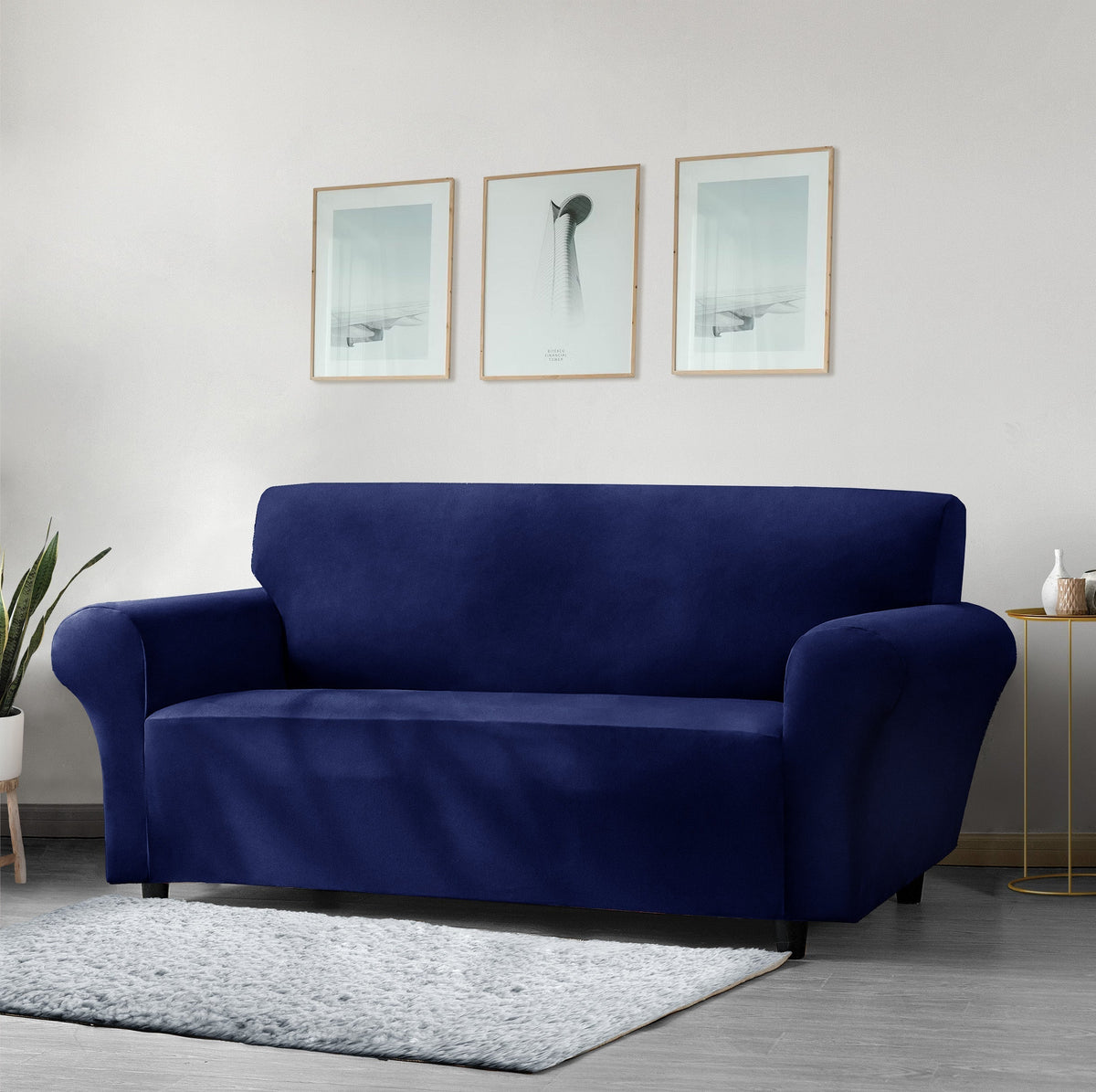 Home Republic Faux Mink Stretch Fitted Sofa Cover