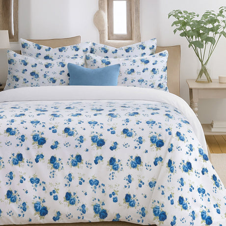 Florelle Delicate Floral Printed Duvet Cover and Pillowcase Set