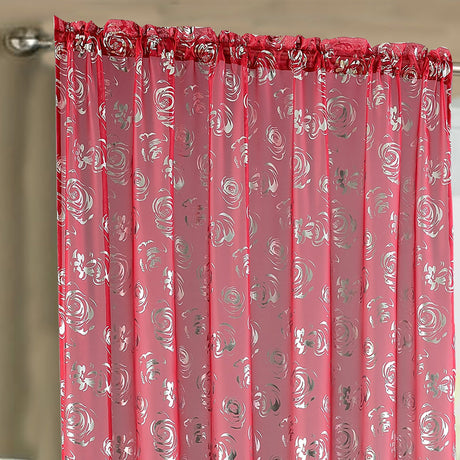Intimates Geneva Rose Foil Printed Sheer Voile Panel