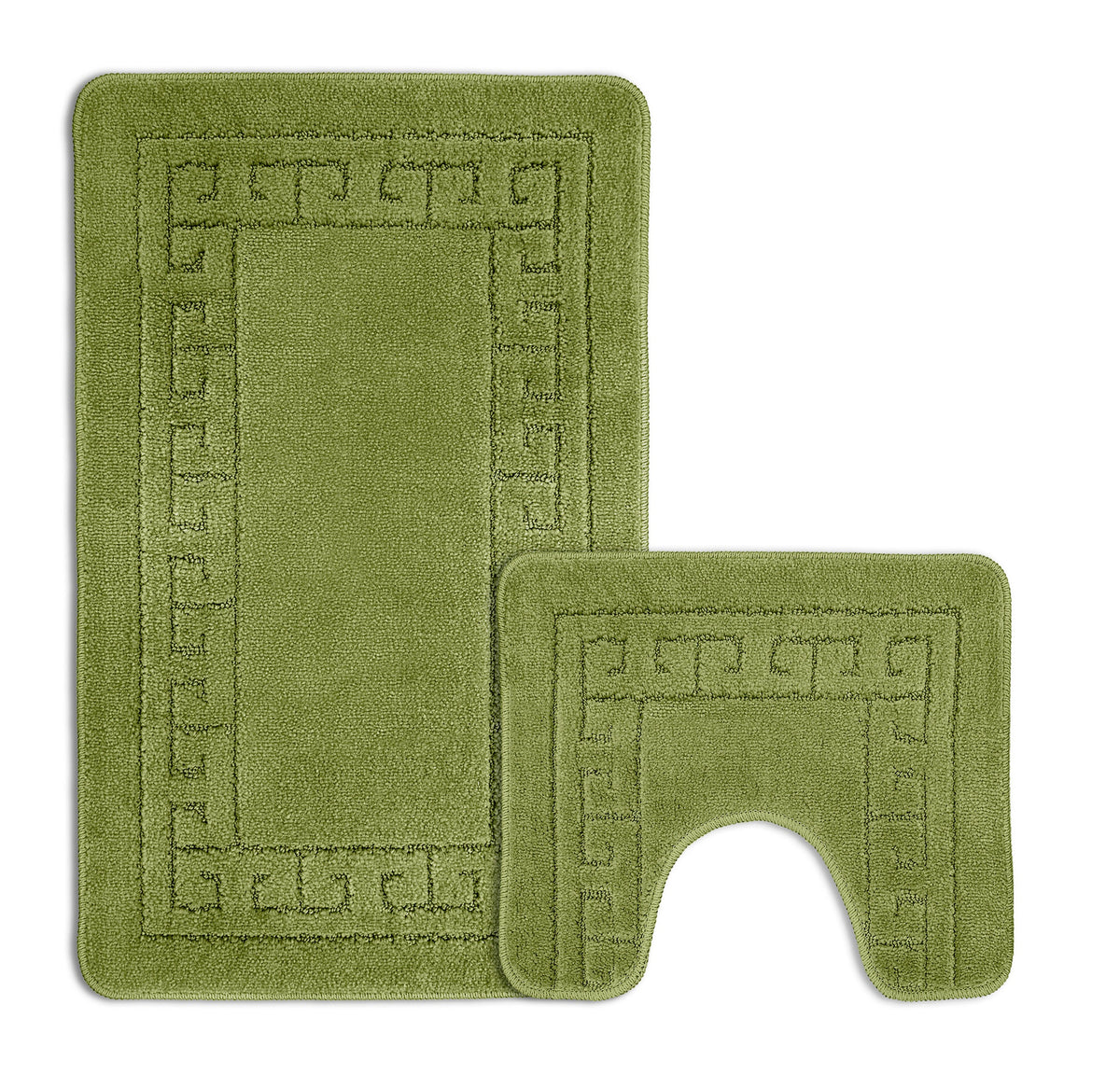 Velosso 2 Piece Greek Key Bath And Pedestal Mat