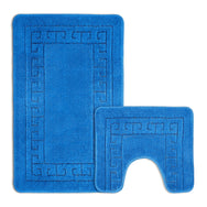 Velosso 2 Piece Greek Key Bath And Pedestal Mat