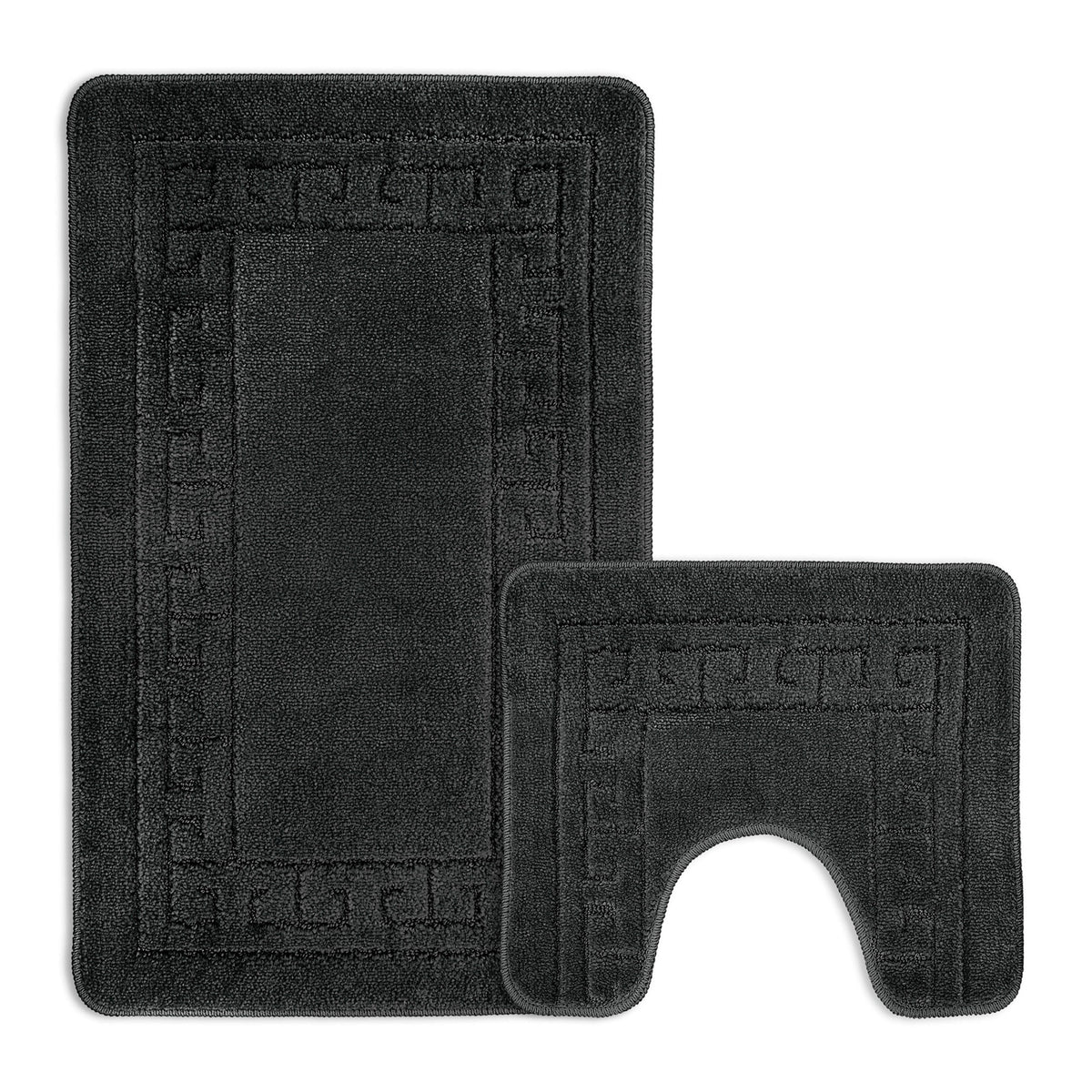 Velosso 2 Piece Greek Key Bath And Pedestal Mat