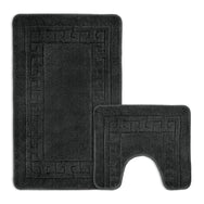 Velosso 2 Piece Greek Key Bath And Pedestal Mat