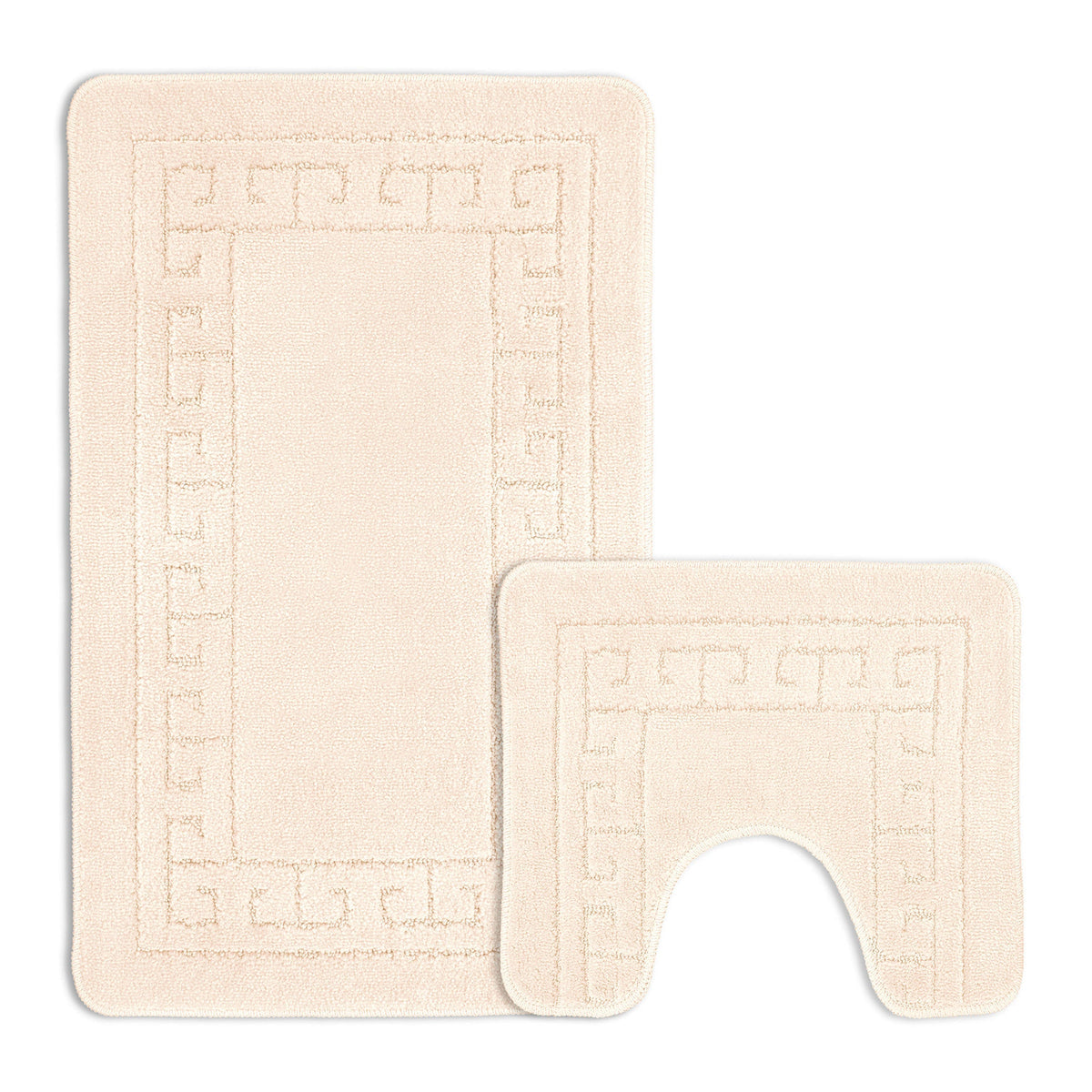Velosso 2 Piece Greek Key Bath And Pedestal Mat