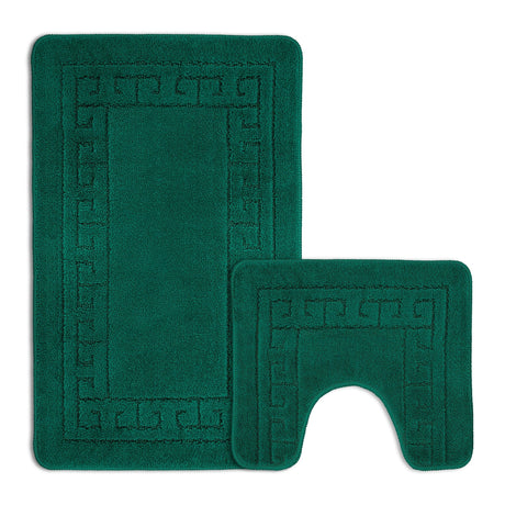 Velosso 2 Piece Greek Key Bath And Pedestal Mat