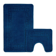Velosso 2 Piece Greek Key Bath And Pedestal Mat