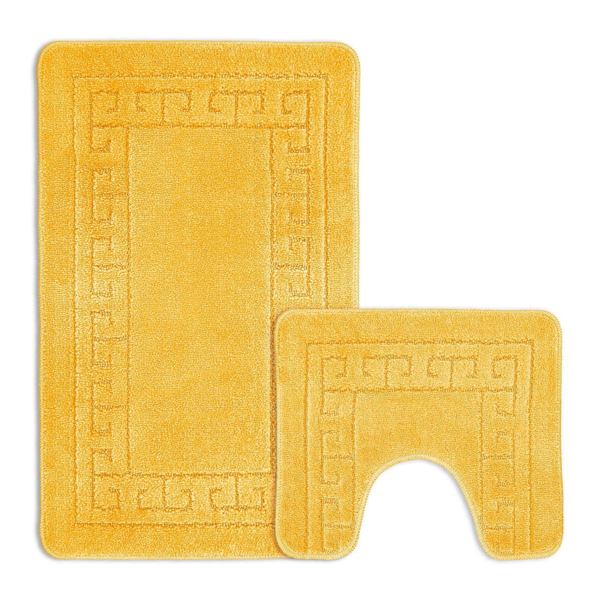Velosso 2 Piece Greek Key Bath And Pedestal Mat