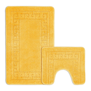 Velosso 2 Piece Greek Key Bath And Pedestal Mat