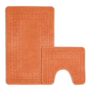 Velosso 2 Piece Greek Key Bath And Pedestal Mat