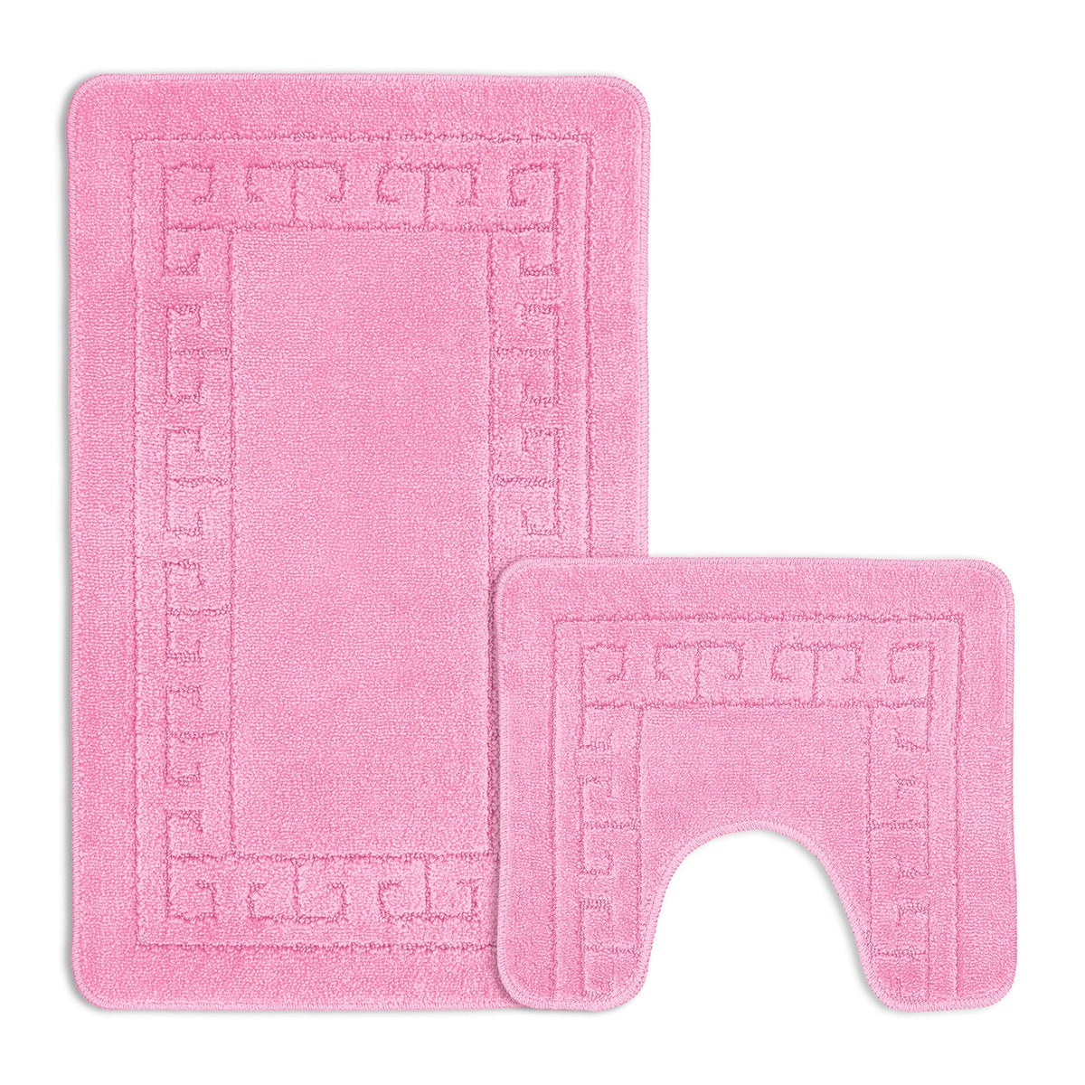 Velosso 2 Piece Greek Key Bath And Pedestal Mat