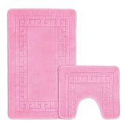 Velosso 2 Piece Greek Key Bath And Pedestal Mat