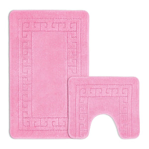 Velosso 2 Piece Greek Key Bath And Pedestal Mat