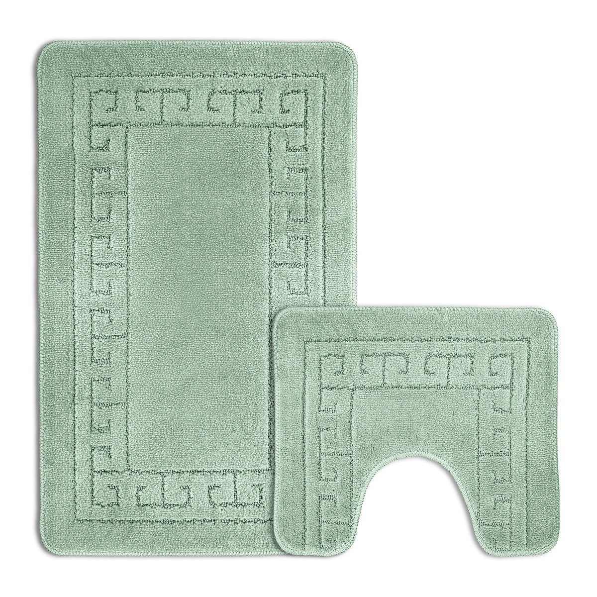 Velosso 2 Piece Greek Key Bath And Pedestal Mat