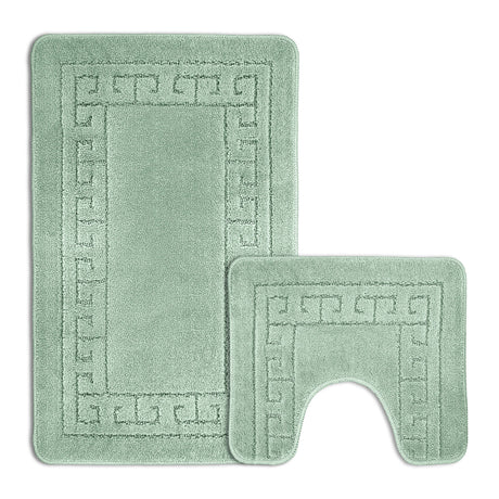 Velosso 2 Piece Greek Key Bath And Pedestal Mat