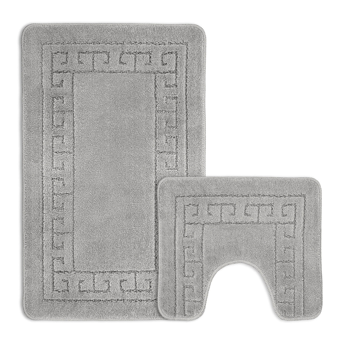 Velosso 2 Piece Greek Key Bath And Pedestal Mat
