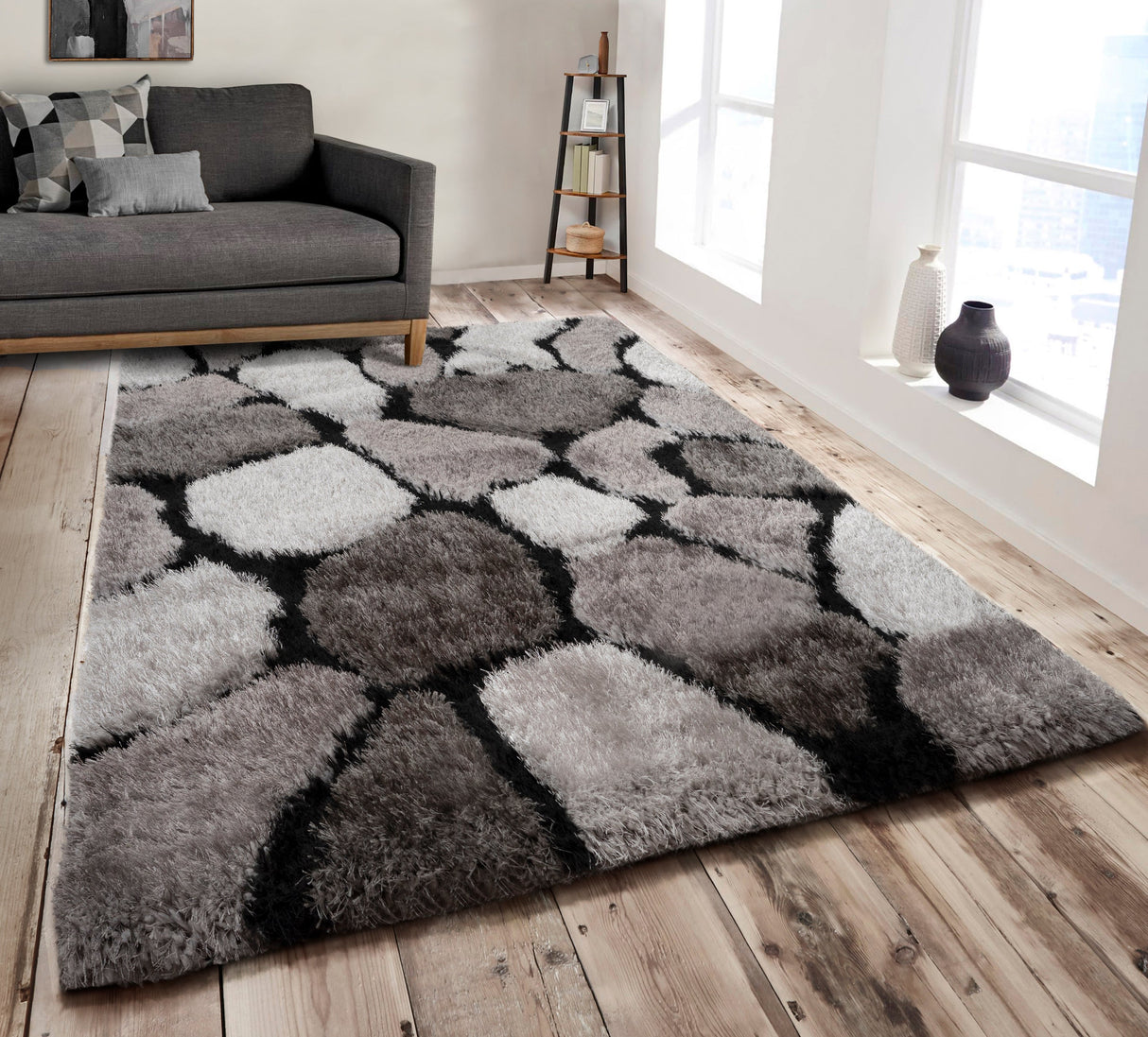 Home Republic Pebbles Shaggy Rug Long Pile