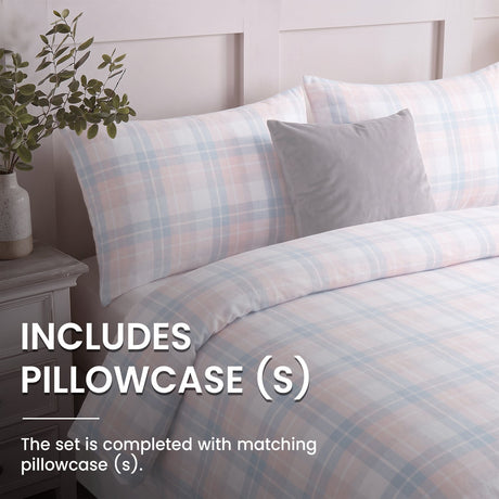 Velosso Hayfield Check Duvet Cover And Pillowcase Set