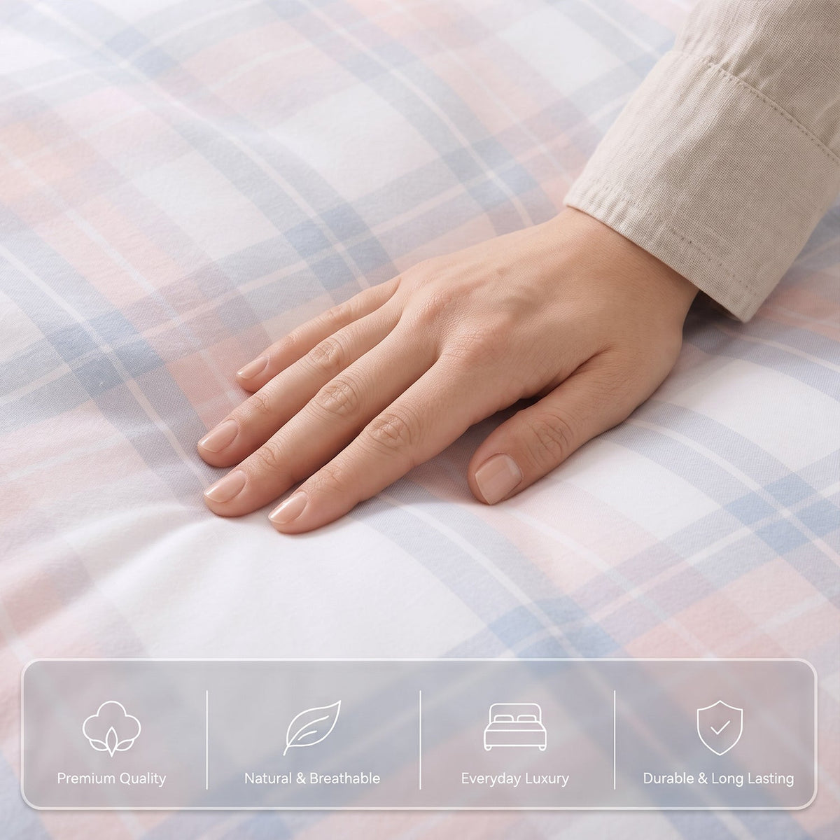 Velosso Hayfield Check Duvet Cover And Pillowcase Set