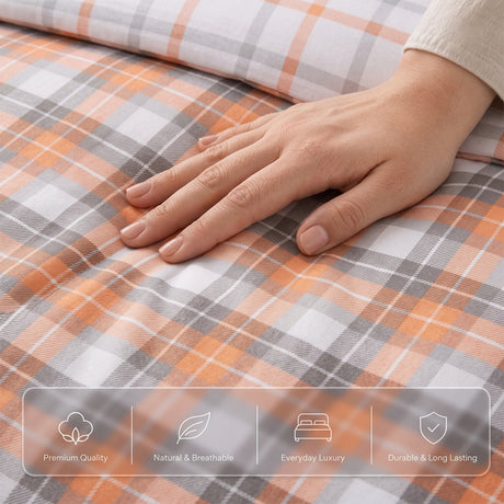 Velosso Hayfield Check Duvet Cover And Pillowcase Set