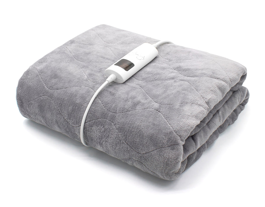 Grey Electric Blanket With 6 Heat Settings