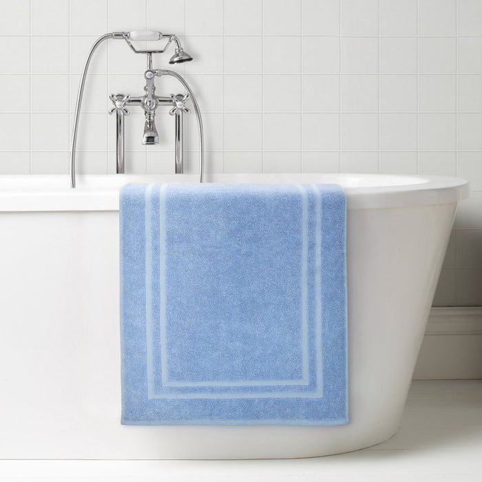 Luxury Pure Cotton 750gsm   Blue Bath Mat