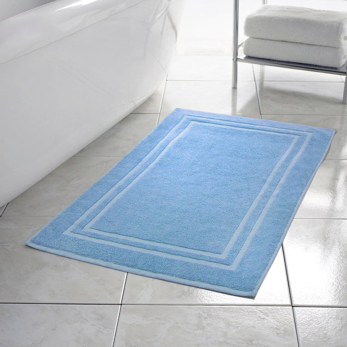 Luxury Pure Cotton 750gsm   Blue Bath Mat