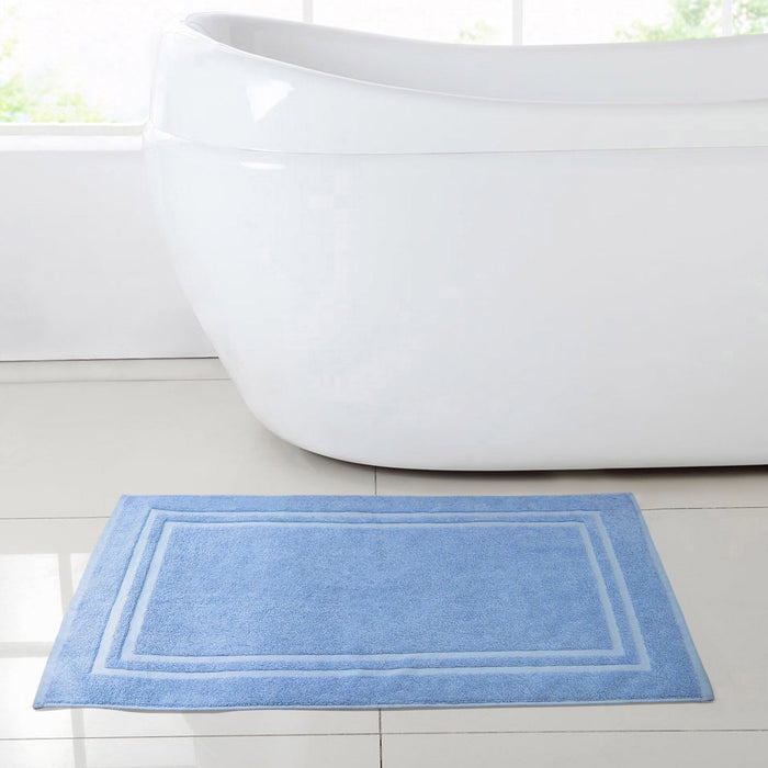 Luxury Pure Cotton 750gsm   Blue Bath Mat