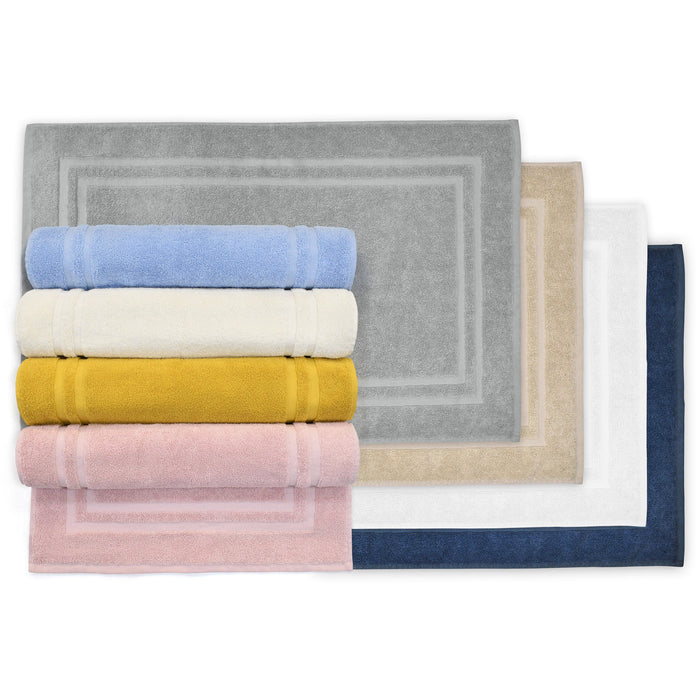 Luxury Pure Cotton 750gsm   Blue Bath Mat