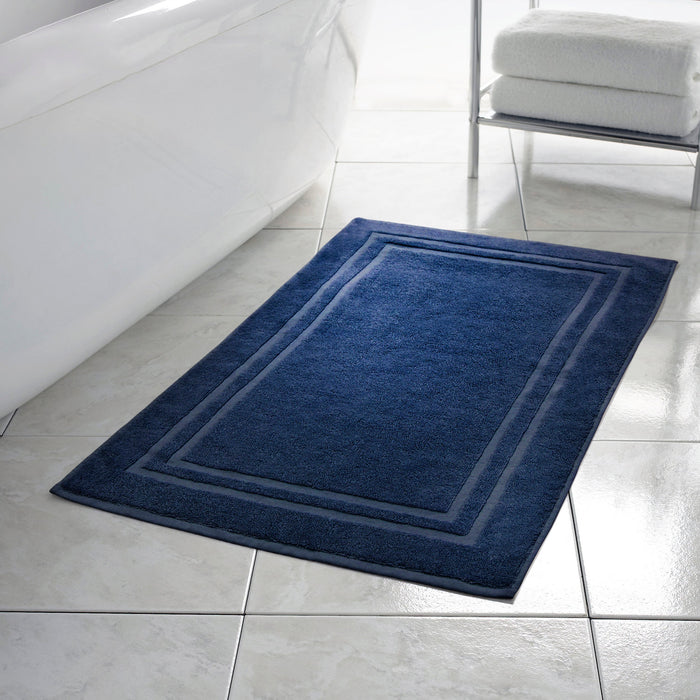 Luxury Pure Cotton 750gsm Navy Bath Mat