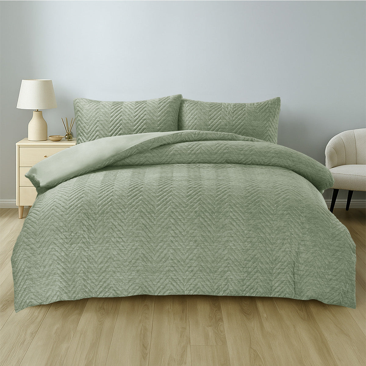 Home Republic Hudson Chevron Pinsonic Duvet Cover And Pillowcase Set