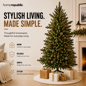 Home Republic Decorated Christmas Tree With Acorns And Berries