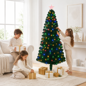 Home Republic Christmas Tree With Multi Colour Fibre Optic Lights