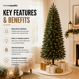 Home Republic Half Christmas Tree With Led Lights