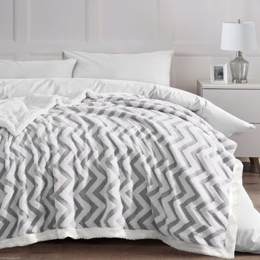 Chevron Sherpa Tufted Blanket