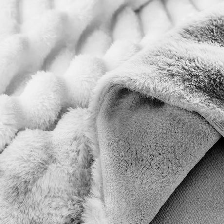 Velosso Jumbo Cord Faux Rabbit Fur Duvet Cover And Pillowcase Set
