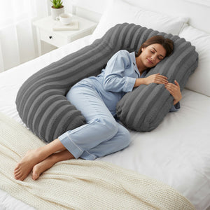 Velosso Jumbo Cord Faux Rabbit Fur Body Pillow