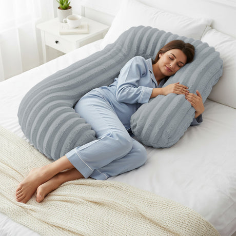 Velosso Jumbo Cord Faux Rabbit Fur Body Pillow