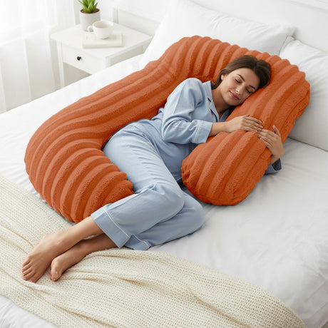 Velosso Jumbo Cord Faux Rabbit Fur Body Pillow