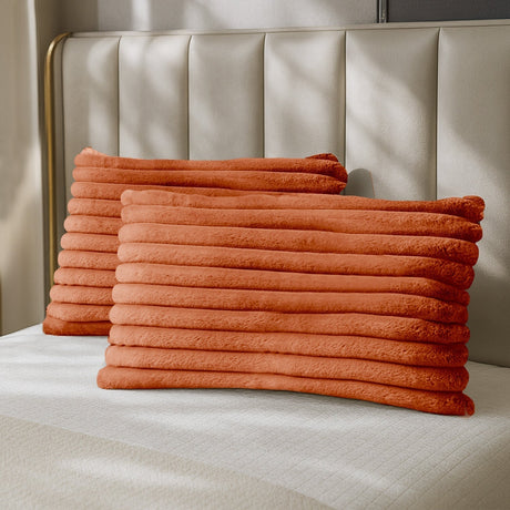 Velosso Jumbo Cord Faux Rabbit Pillowcase Pair