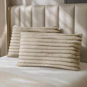 Velosso Jumbo Cord Faux Rabbit Pillowcase Pair