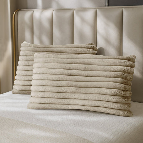 Velosso Jumbo Cord Faux Rabbit Pillowcase Pair