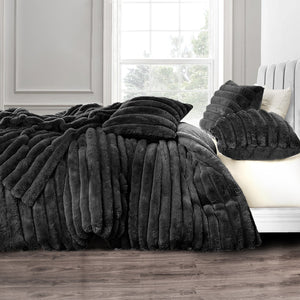 Velosso Jumbo Cord Faux Rabbit Fur Duvet Cover and Pillowcase Set