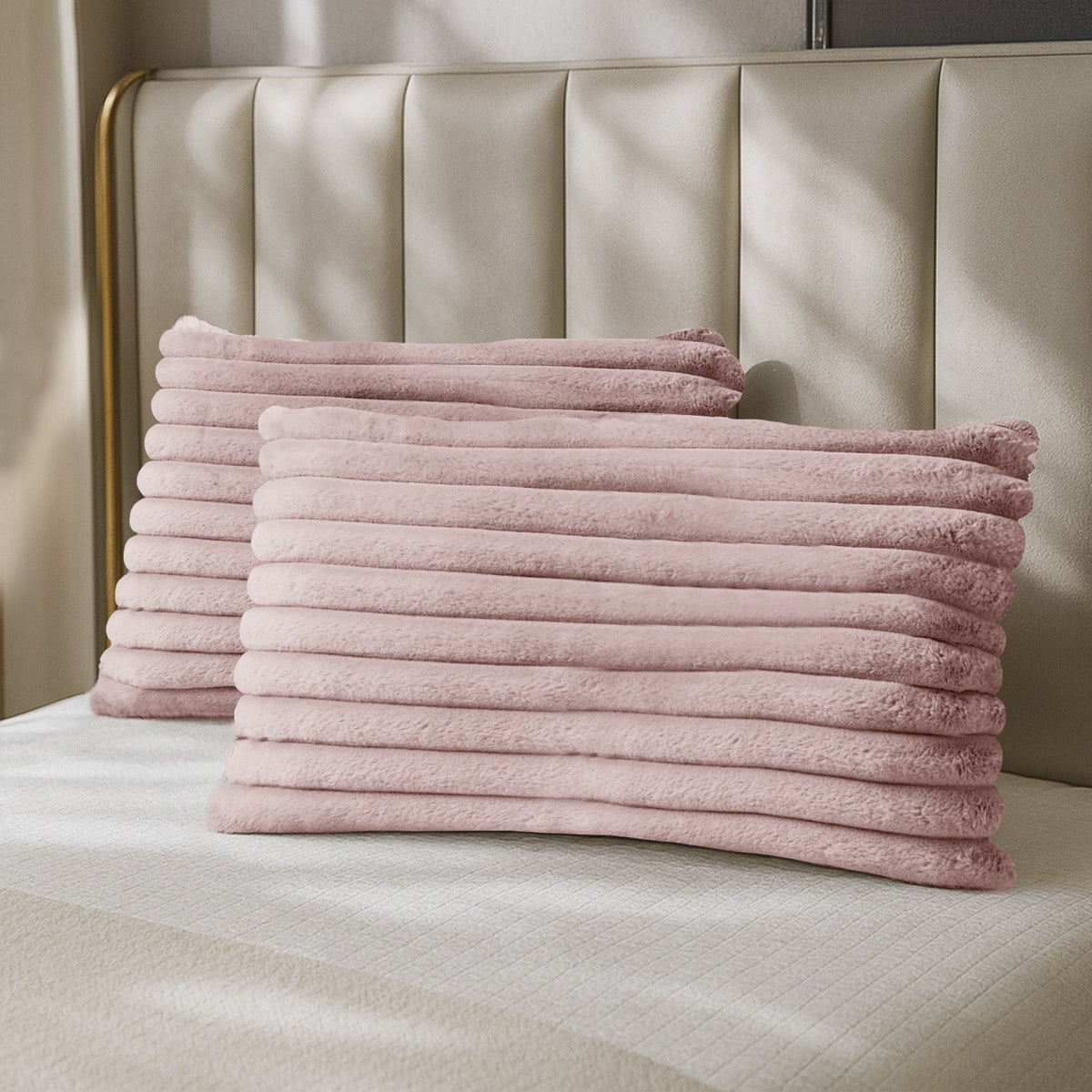 Velosso Jumbo Cord Faux Rabbit Pillowcase Pair